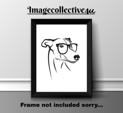 GREYHOUND HUND HAUSTIER A4 DRUCK BILD POSTER WANDBILD WOHNDEKO UNGERAHMT GESCHENK 