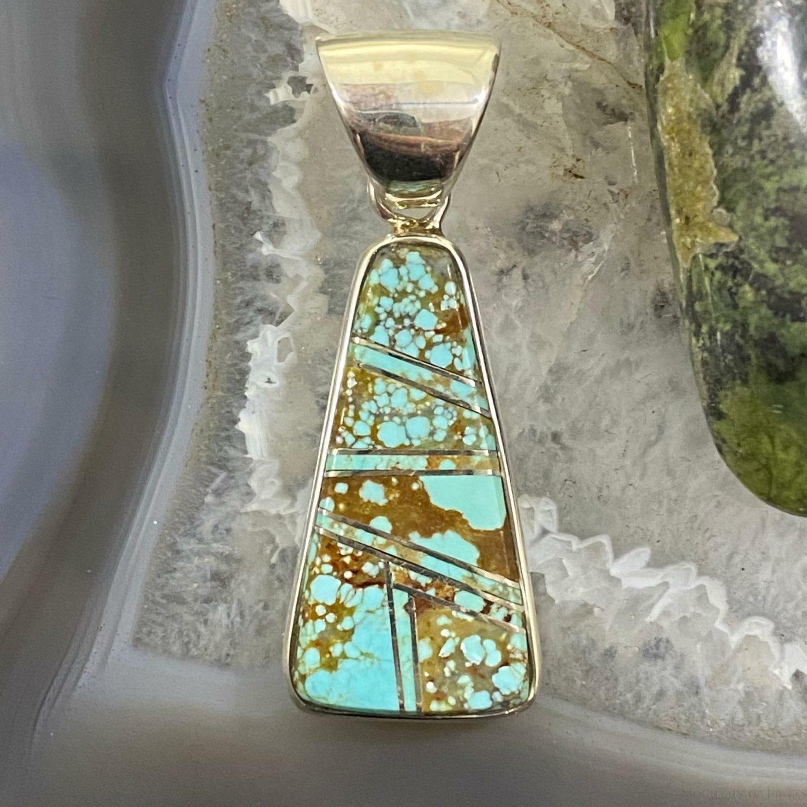Price reduction Native Chicago Mall American Sterling Silver Inlay Unisex Turquoise Pendant