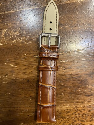 18mm Leather Watch Strap Alligator Pattern Semi Padded