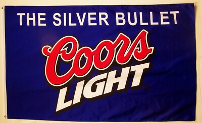 BLUE COORS LIGHT SILVER BULLET FLAG 3X5FT banner sign better quality usa seller