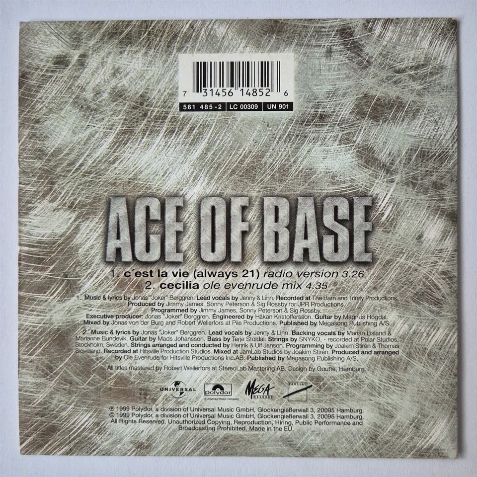 ACE OF BASE C'est la vie (always 21) 2 track CD Single Card sleeve - Bild 2 von 2