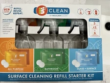 Boulder Clean Surface Cleaning Refill Kit - 16oz, Includes 3x Refill Green Eco