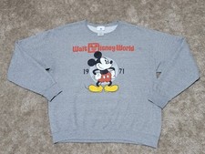 Mickey Mouse Walt Disney Sweater Crewneck Unisex Size Large L Grey Gray