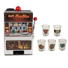 Spielautomat mit 5 Shotgläsern Casino Slot Trinkspiel für Erwachsene & Partys