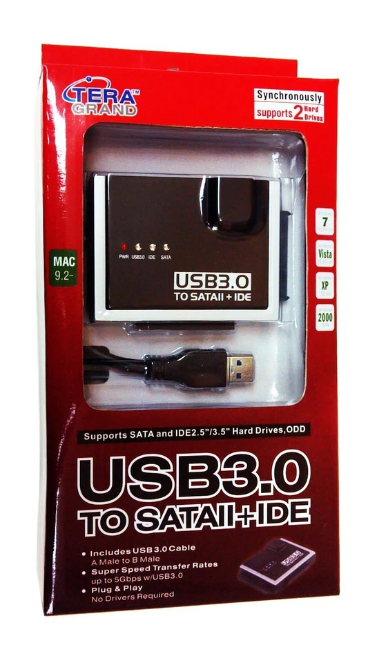 20PCS - USB3.0 to SATA II 3.5" & 2.5" IDE Converter, with US Power Adapter - Image 3 of 3