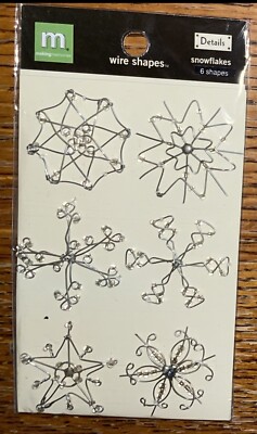 Making Memories Details Wire Shapes Christmas Snowflakes Scrapbook Stickers 3D