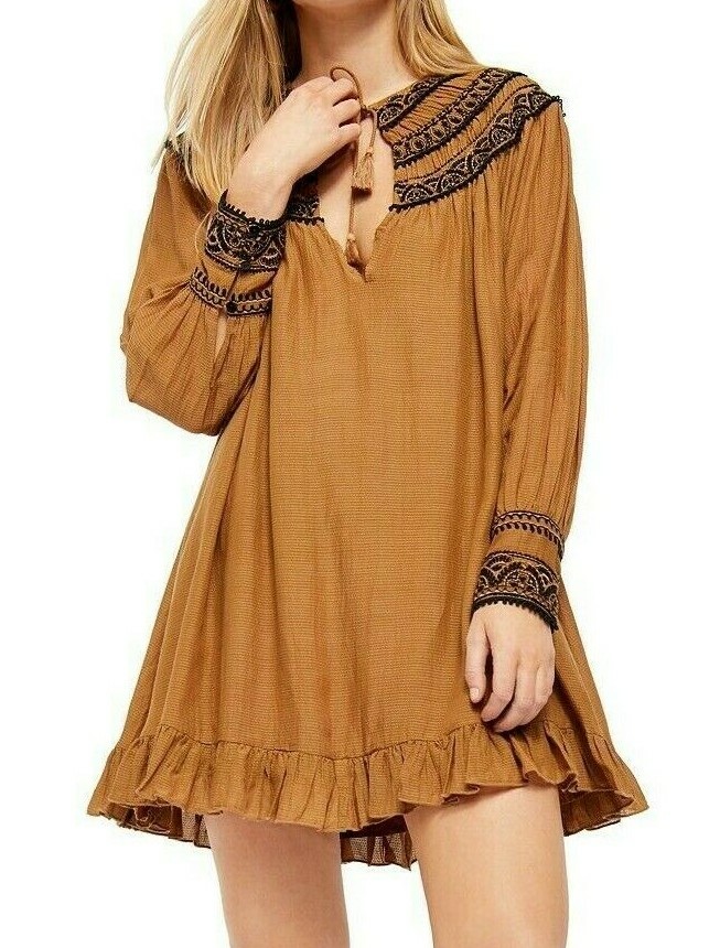erin mini dress free people Free People Women's Erin Mini Dress (XS, Neutral Combo)