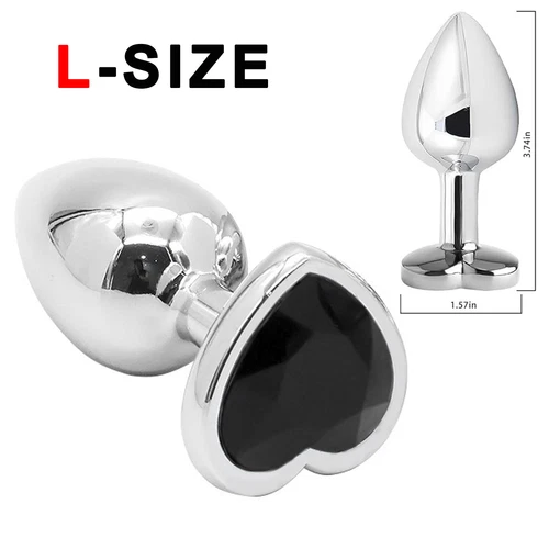 Anal Butt Plug Sex Toys Set Heart-Shaped Jewels Stainless Sex Toys for Women Men - Picture 30 of 36