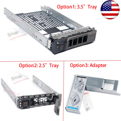 2.5'' 3.5'' SAS HDD Tray Caddy Adapter For Dell PowerEdge R710 R730 R630 R410 T430