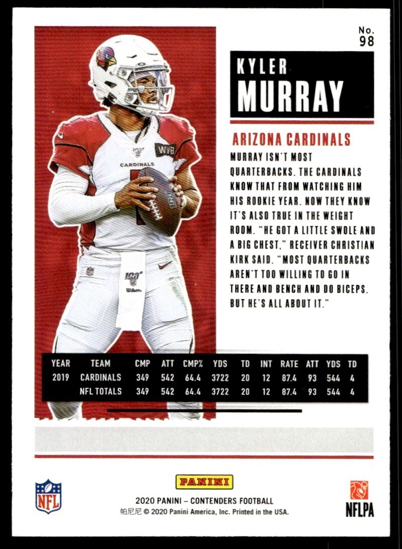PANINI NFLカード SELECT PRIZM KYLER MURRAY ARIZONA CARDINALS #11 送料無料 中古 IT1 楽天市場】【中古】 PANINI NFLカード SELECT PRIZM KYLER