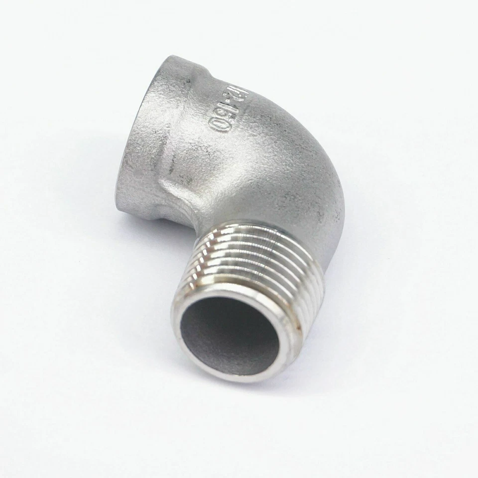 Conector de codo de 90 grados de acero inoxidable 304 BSP hembra-macho 1/2" Foto 3 de 4