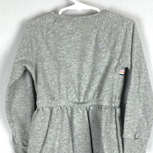 GAP KIDS Little Girls Long Sleeve Dress XS 4-5 Heathered Gray with Rainbow Heart - Picture 6 of 9