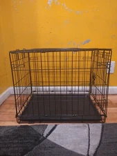 Vibrant Life Folding Dog Crate 24 In. Small Single Door Kennel with Divider