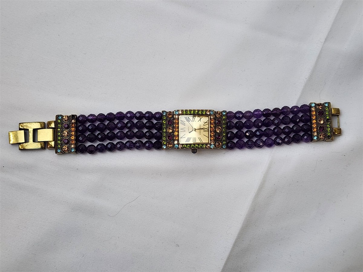 Heidi Daus Gold Tone and Purple Women\'s Watch Heidi Daus Stainless Steel Watches for Women | Mercari main image 2