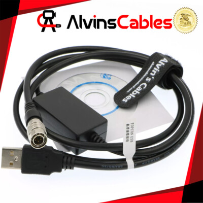 USB Transfer Data Cable Hirose 6 Pin Male to USB for Topcon Sokkia Total Station