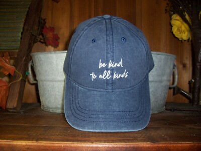 HOME FREE LADIES WOMENS BE KIND TO ALL KINDS BASEBALL CAP HAT BLUE ADJUSTABLE