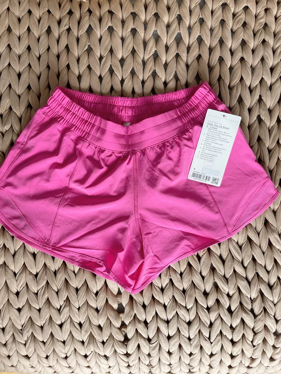 lululemon Hotty Hot Shorts Inseam 4” Low Rise Sonic Pink Size 8 NWT!