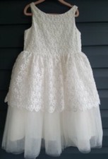 Janie and Jack Special Occasion White Floral Organza Dress Size 4 New With Tag