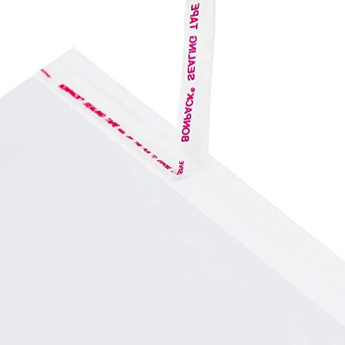 12x15 Inch Clear Cellophane Bags - 100 Pack Self-Sealing Plastic Poly Bags For Clothing & Merchandise