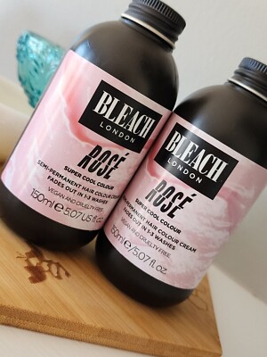 2X Bleach London Rosé Pink & AWESOME! Semi-Permanent Hair Color Cream Pastel