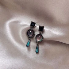 Water Drop Stone Earrings - Baroque Opal Resin Stone No Piercing Clip Earring
