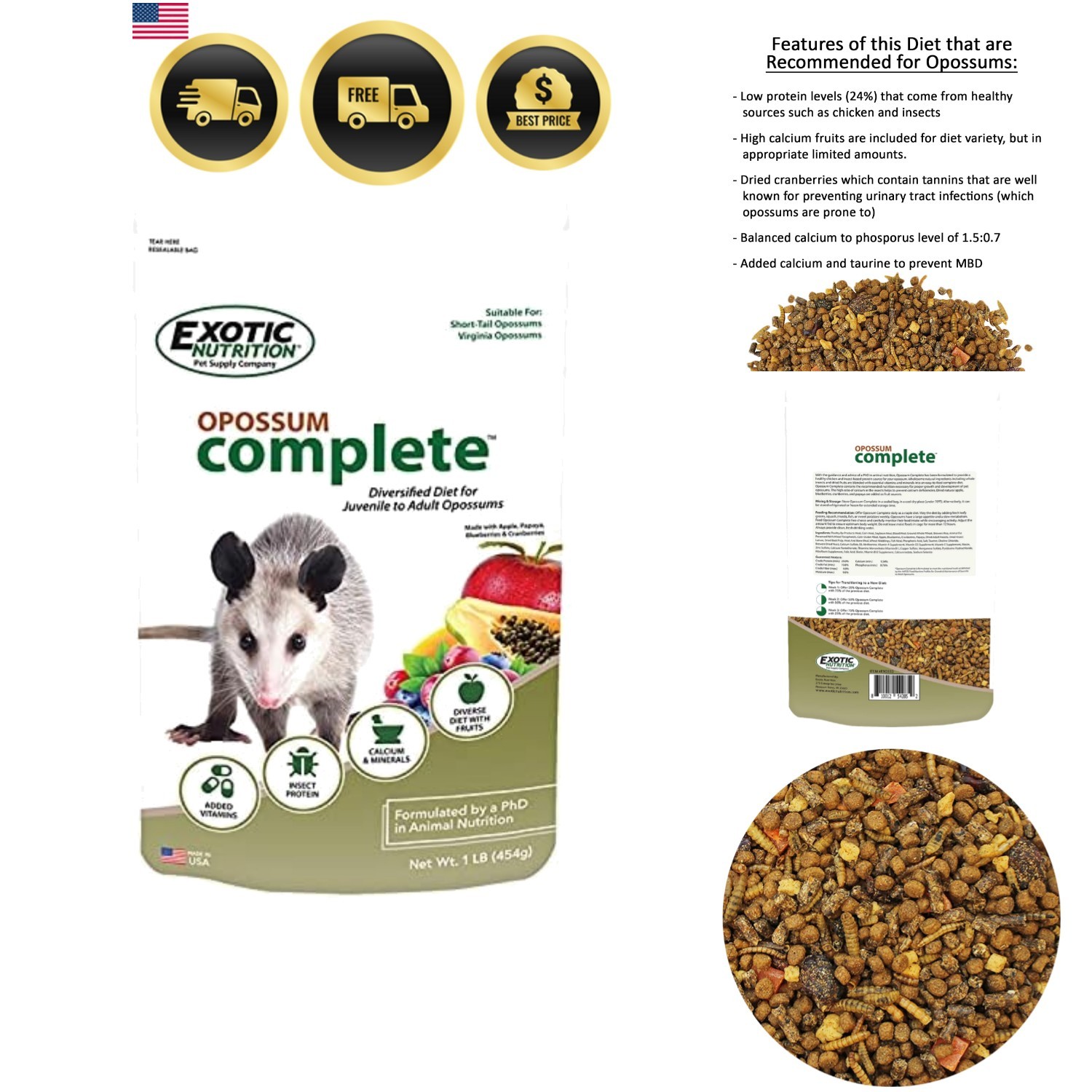 Complete Pellet Diet Poultry Nutritious Fruit Insects