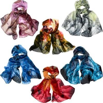 Sureio 6 Pcs Scarves for Women Lightweight Summer Floral Print Pattern Scarf for