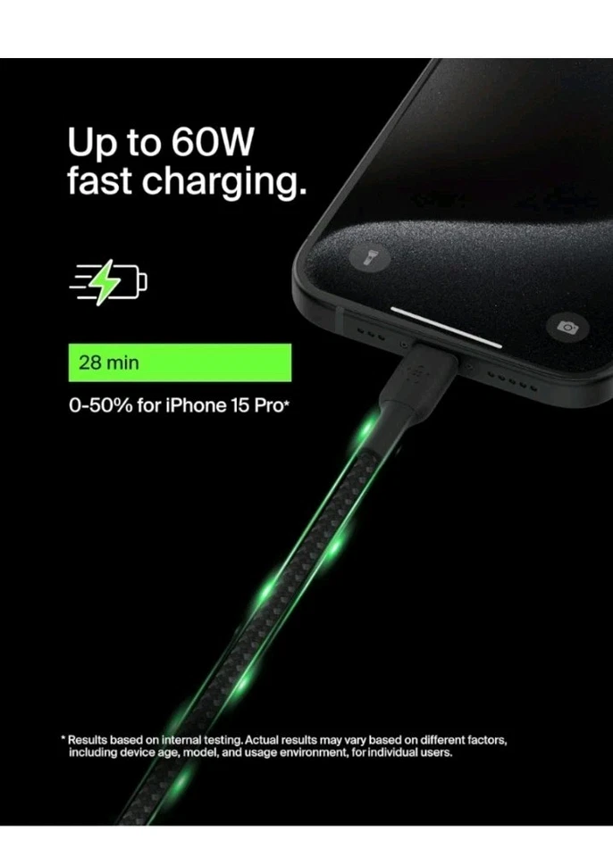 Belkin BoostCharge Braided USB-C to USB-C Cable (1M/3.3ft) For Android & iPhone - Image 4 of 4