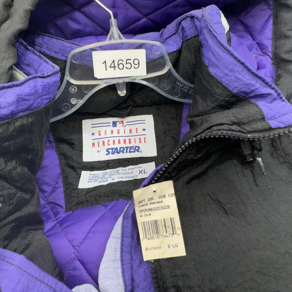 Jaqueta de beisebol vintage Colorado Rockies masculina extra grande MLB iniciante anos 90 nova na caixa - Imagem 3 de 4
