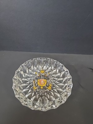 Vintage Austria Souvenir Pressed Ashtray  Double Headed Eagle Emblem