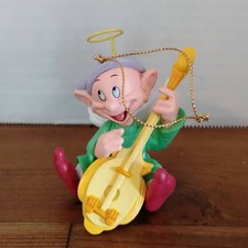 Vintage Grolier Disney Dopey 7 dwarves Christmas Ornament Angel 010901 DCA Lute