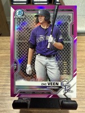2021 Bowman Chrome - Prospects Zac Veen #BCP-183 Fuchsia Shimmer Refractor /199
