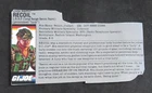Recoil File Card 1989 Gi Joe Vintage DC