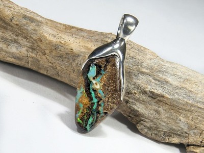 Opal Anhänger, Boulder Opal, 27mm, 925 Silber, Nr.270, Video