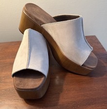 House of Harlow 1960 Leather Platform Block Heel Sandals Lightweight Size 9M EUC