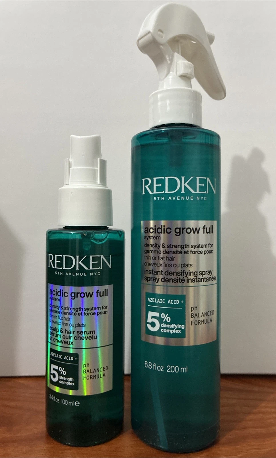 Redken Acidic Grow Hair Thickening System JUMBO Serum + Spray Full Size Set NEW