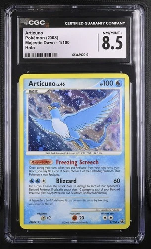 Articuno 1/100 CGC 8.5 Holo Majestic Dawn Pokemon Card