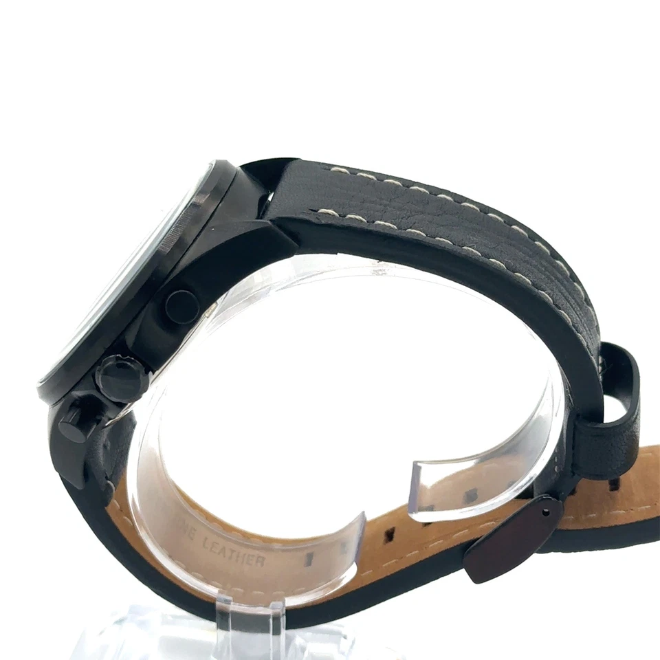 Reloj Suizo Torgoen T16 Negro Cronógrafo con Correa de Cuero Negro Foto 2 de 4