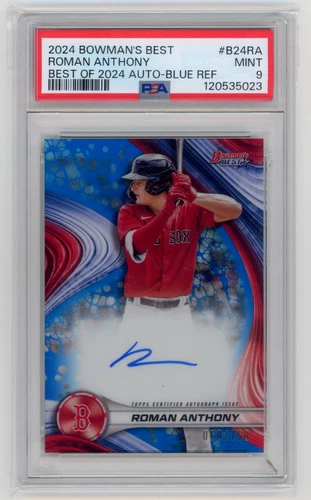 Roman Anthony 2024 Bowman's Best Blue Refractor Rookie Auto /150 PSA 9 Red Sox