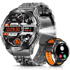 Military Smart Watches for Men with Bluetooth Call - 1.6" AMOLED Obsidian Black