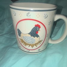 Vintage Ceramic Coffee Mug Chicken Design Far...