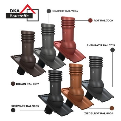 Entlüfterkamin EVO DN125 für Nelskamp S Dachziegel Dachlüfter Entlüfter