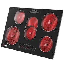 Built-in Electric Ceramic Cooktop 30 in Glass Stove With 5 burner 220-240V 8400W