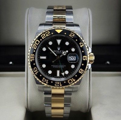Rolex GMT-Master II 40mm 116713LN Steel 18k Yellow Gold Oyster Bracelet with Box