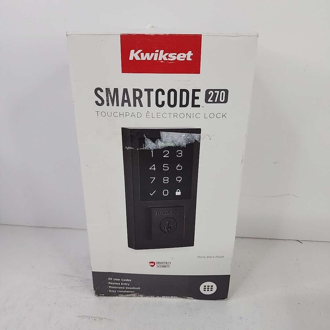 Kwikset SmartCode 270 Contemporary Matte Black Touchpad Keyless Entry  Deadbolt-image