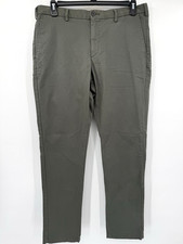 Uniqlo Pants Mens 36x34 Green Chino Flat Front Mid Rise Cotton Spandex Blend