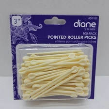Diane By Fromm- Pack of 100 Plastic Pointed Hair Roller Picks 3" D1107