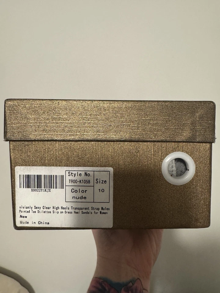 Zapatos transparentes de vestir de tacón alto sin cordones con puntera puntiaguda para mujer Foto 4 de 4