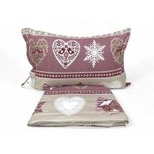 Housse de couette double coeur et cabine - 100 % flanelle de coton - Anti-bouloc