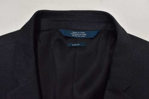 PERRY ELLIS Heather Charcoal SLIM FIT Two-Button Stretch Blazer Jacket 44R - Picture 5 of 6